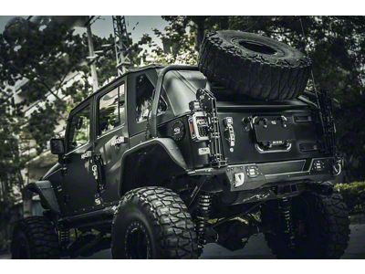 Awaken Series Tailgate License Plate Mount; Black (18-24 Jeep Wrangler JL)