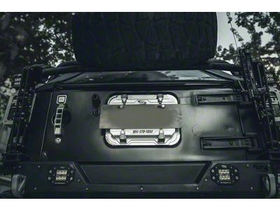 Awaken Series Tailgate License Plate Mount; Silver (18-24 Jeep Wrangler JL)