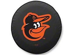 Baltimore Orioles Spare Tire Cover; Black (76-18 Jeep CJ7, Wrangler YJ, TJ & JK)