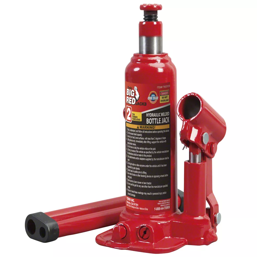 Jeep Wrangler Big Red Hydraulic Bottle Jack; 2-Ton Capacity