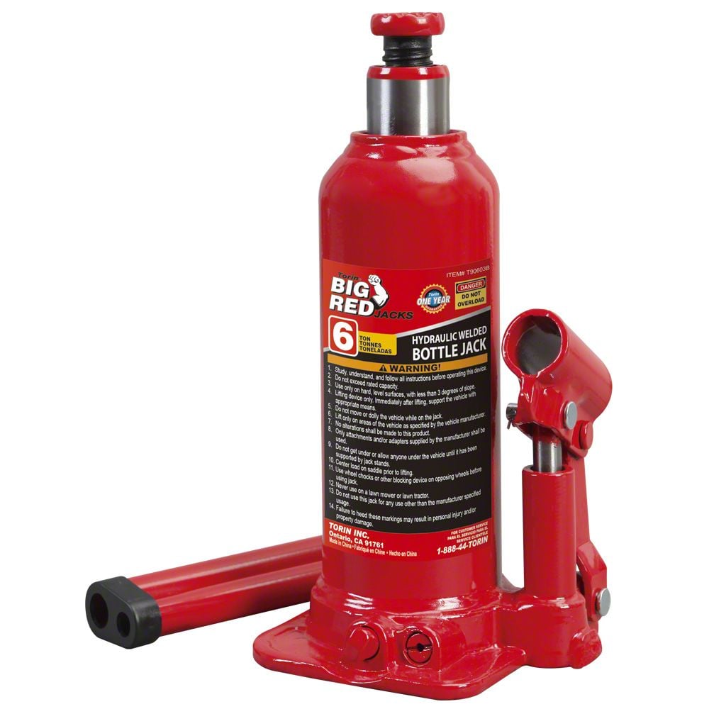 Jeep Wrangler Big Red Hydraulic Bottle Jack; 6-Ton Capacity