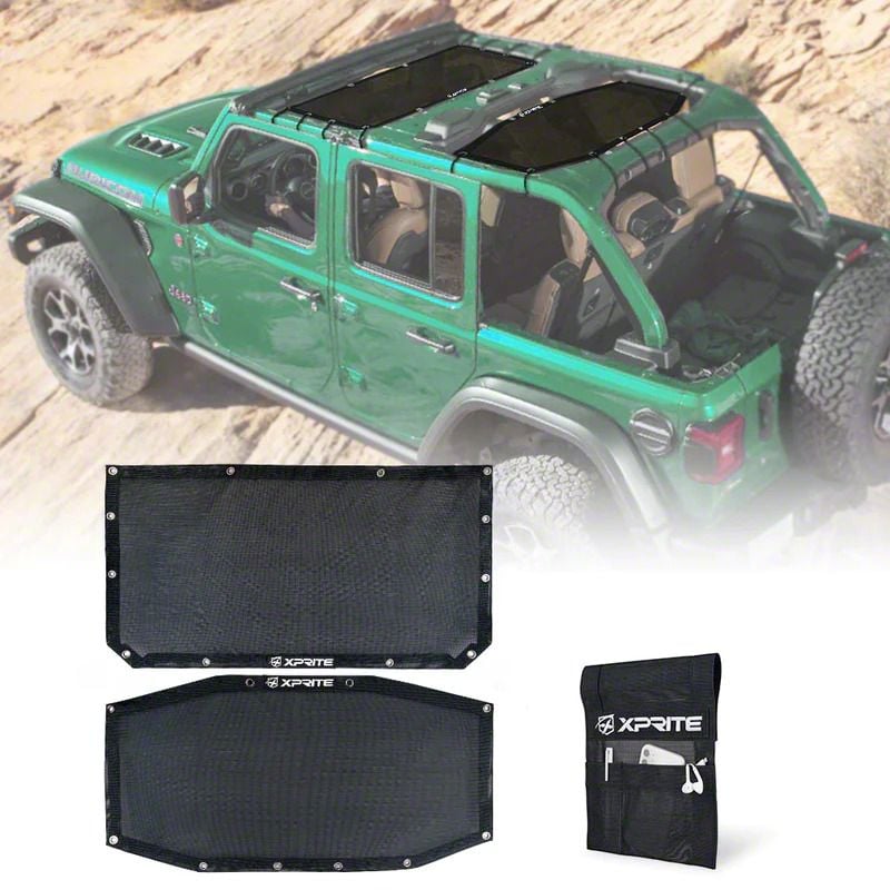 Jeep Wrangler Bikini Mesh Sunshade Top; Black (18-24 Jeep Wrangler JL 4 ...