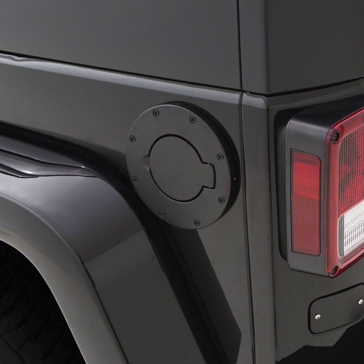 Jeep Wrangler Billet Style Non-Locking Fuel Door; Textured Black (07-18 ...