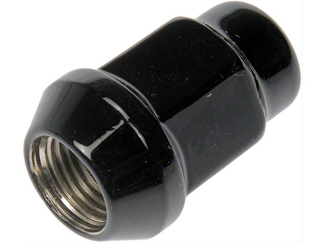 Black Acorn Bulge Seat Wheel Lug Nuts; 1/2-Inch x 20; Set of 4 (87-18 Jeep Wrangler YJ, TJ & JK)