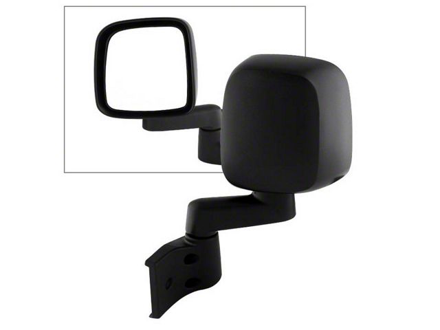 OE-Style Manual Mirror; Driver Side; Black (03-06 Jeep Wrangler TJ)