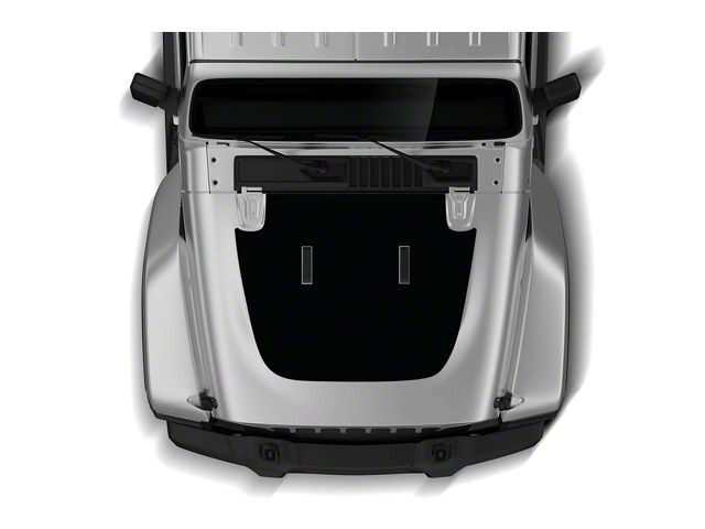 Blackout Hood Graphic; Gloss Black (18-24 Jeep Wrangler JL, Excluding Rubicon 392)