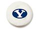 Brigham Young Spare Tire Cover with Camera Port; White (18-24 Jeep Wrangler JL)