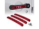 Brushed Aluminum Door Handle Trim Inserts; Red (07-18 Jeep Wrangler JK 2-Door)
