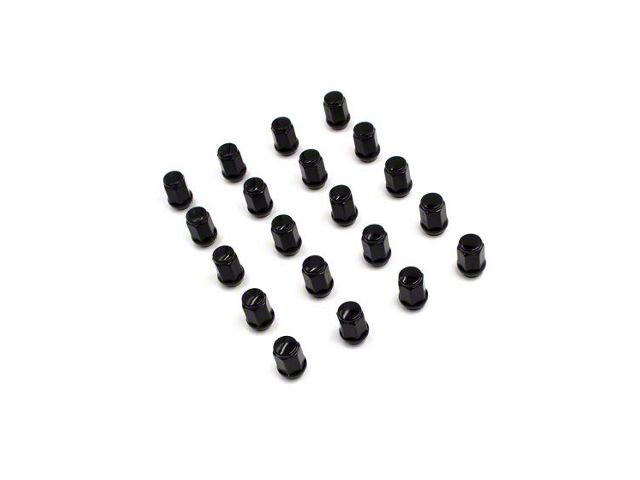 Bulge Black Acorn Lug Nut Kit; 3/4-Inch; Set of 20 (18-24 Jeep Wrangler JL)