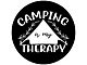 Camping is my Therapy Spare Tire Cover with Camera Cutout; Black (18-24 Jeep Wrangler JL)