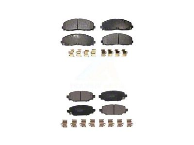 Ceramic Brake Pads; Front and Rear (18-24 Jeep Wrangler JL w/ Standard Brakes)