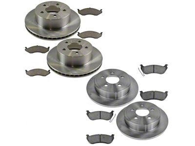 Ceramic Brake Rotor and Pad Kit; Front and Rear (03-06 Jeep Wrangler TJ)