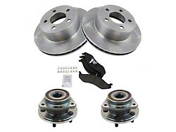 Ceramic Brake Rotor, Pad and Wheel Bearing Kit; Front (90-98 Jeep Wrangler YJ & TJ)