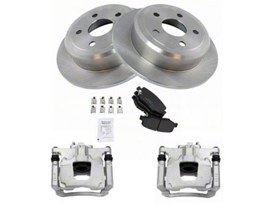 Ceramic Brake Rotor, Pad and Caliper Kit; Rear (07-18 Jeep Wrangler JK)