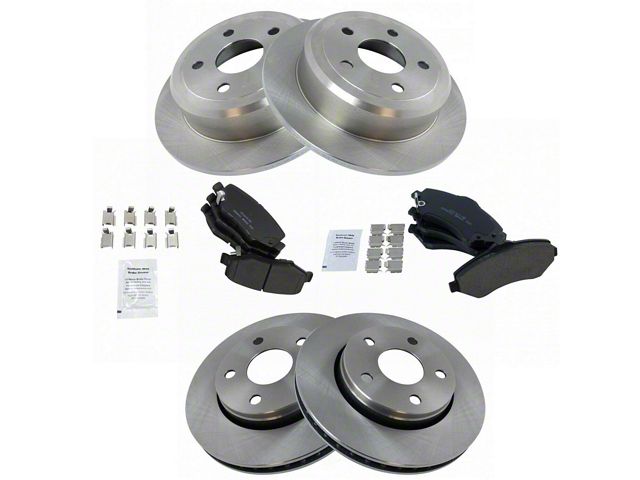 Ceramic Brake Rotor and Pad Kit; Front and Rear (07-18 Jeep Wrangler JK)