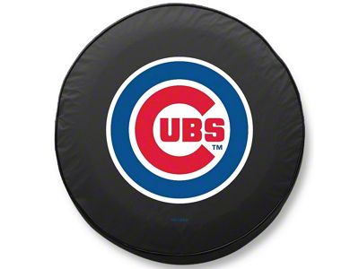 Chicago Cubs Spare Tire Cover with Camera Port; Black (18-24 Jeep Wrangler JL)