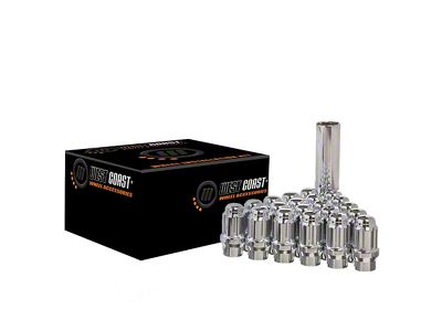 Chrome Acorn Spline ET Lug Nuts; 1/2-Inch x 20; Set of 20 (87-18 Jeep Wrangler YJ, TJ & JK)