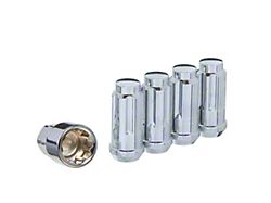 Chrome Acorn Wheel Locks; 1/2-Inch x 20-Inch; Set of 4 (87-18 Jeep Wrangler YJ, TJ & JK)