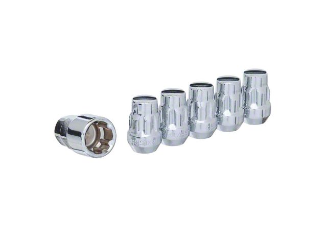 Chrome Acorn Wheel Locks; 1/2-Inch x 20; Set of 5 (87-18 Jeep Wrangler YJ, TJ & JK)