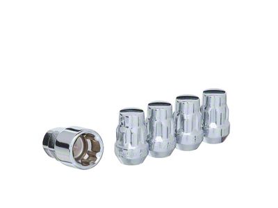 Chrome Acorn Wheel Locks; M14x1.5; Set of 4 (18-24 Jeep Wrangler JL)