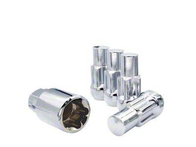 Chrome Acorn Wheel Locks; M14x1.5; Set of 5 (18-24 Jeep Wrangler JL)