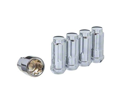 Chrome Large Acorn Wheel Locks; M14x1.5; Set of 4 (18-25 Jeep Wrangler JL)