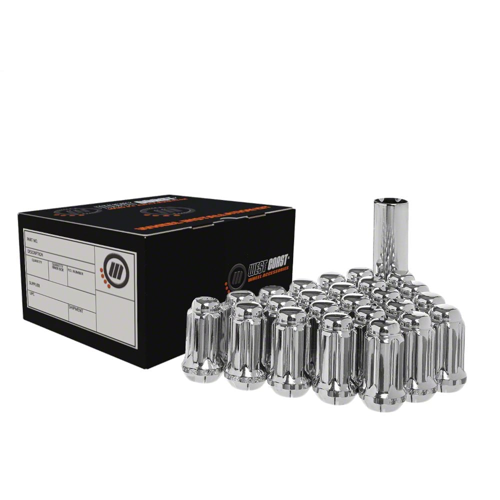 Jeep Wrangler Chrome Spline Lug Nuts; M14x1.5; Set of 20 (18-24 Jeep ...