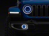 ColorSMART Chasing RGB Halo LED Headlights with Fog Lights; Black Housing; Clear Lens (18-24 Jeep Wrangler JL)