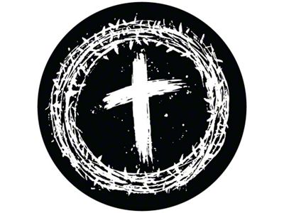 Crown of Thorns Spare Tire Cover; Black (76-18 Jeep CJ7, Wrangler YJ, TJ & JK)