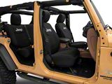 Jeep Licensed by TruShield Custom Fit Front and Rear Seat Covers with Jeep Logo; Black (13-18 Jeep Wrangler JK 4-Door)