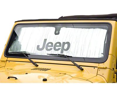 Custom Fit Sunshield with Jeep Logo (14-18 Jeep Wrangler JK)