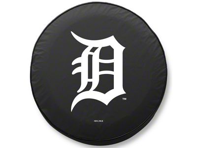 Detroit Tigers Spare Tire Cover with Camera Port; Black (18-24 Jeep Wrangler JL)