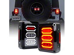 Diamond Series LED Tail Lights; Black Housing; Clear Lens (07-18 Jeep Wrangler JK)