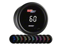 Digital 60 PSI Boost Gauge; Black 10 Color (Universal; Some Adaptation May Be Required)