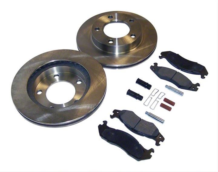 Jeep Wrangler Disc Brake Upgrade Kit; Pads and Brake Shoes; with 5 Bolt ...