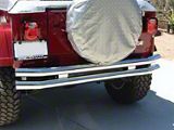 Double Tube Rear Bumper with Hitch Receiver; Stainless Steel (76-06 Jeep CJ5, CJ7, Wrangler YJ & TJ)