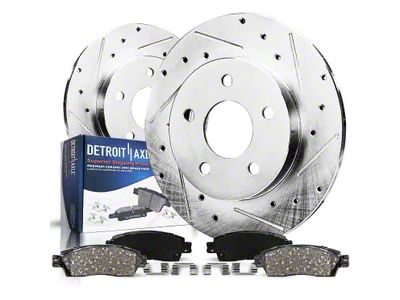 Drilled and Slotted Brake Rotor and Pad Kit; Rear (03-06 Jeep Wrangler TJ w/ Rear Disc Brakes)