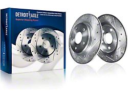 Drilled and Slotted Rotors; Rear Pair (03-06 Jeep Wrangler TJ w/ Rear Disc Brakes)