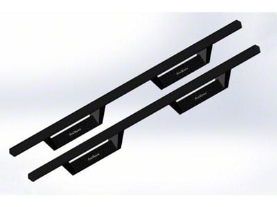 Drop Side Step Bars; Textured Black (07-18 Jeep Wrangler JK 2-Door)