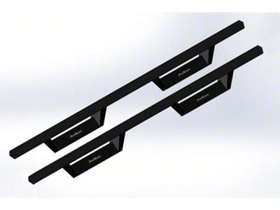 Drop Side Step Bars; Textured Black (18-24 Jeep Wrangler JL 2-Door)