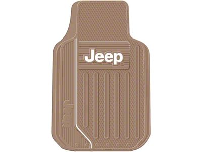 Elite Series Front Floor Mats with Jeep Logo; Tan (Universal; Some Adaptation May Be Required)