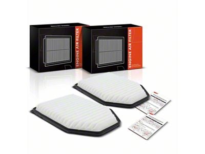 Engine Air Filters with Rigid Panel; Set of Two (07-18 Jeep Wrangler JK)