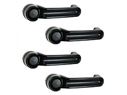 Exterior Door Handles; Front and Rear; Textured Black (07-12 Jeep Wrangler JK)