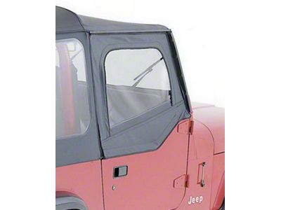 Factory Replacement Half Door Skins; Black Denim (87-95 Jeep Wrangler YJ)