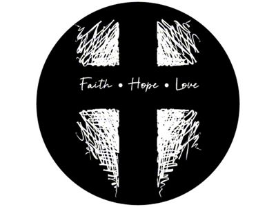 Faith Hope Love Spare Tire Cover; Black (76-18 Jeep CJ7, Wrangler YJ, TJ & JK)