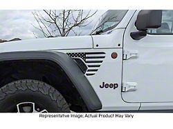 Fender Flag Vent Decals; Carbon Fiber Black (18-24 Jeep Wrangler JL)