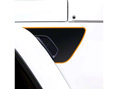 Fender Vent Premium Wrap Decal; Matte Black with Golden Yellow Outline (18-24 Jeep Wrangler JL)