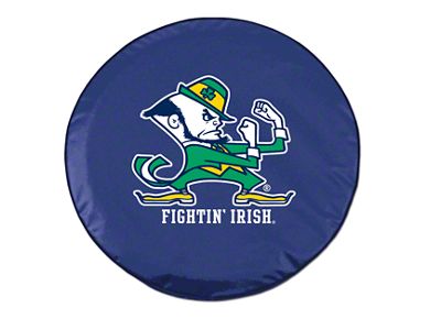 Fighting Irish Notre Dame Spare Tire Cover with Camera Port; Navy (18-24 Jeep Wrangler JL)