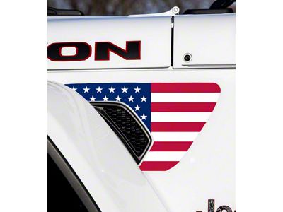 FLAG Fender Vent Premium Wrap Decal; Red White and Blue (18-25 Jeep Wrangler JL)