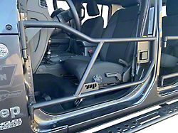 Front Adventure Tube Doors; Black (18-24 Jeep Wrangler JL)